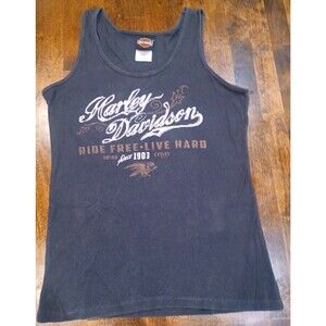 Harley Davidson Women shirt XL Made In USA  Tacoma WA "RIDE FREE LIVE HARD"